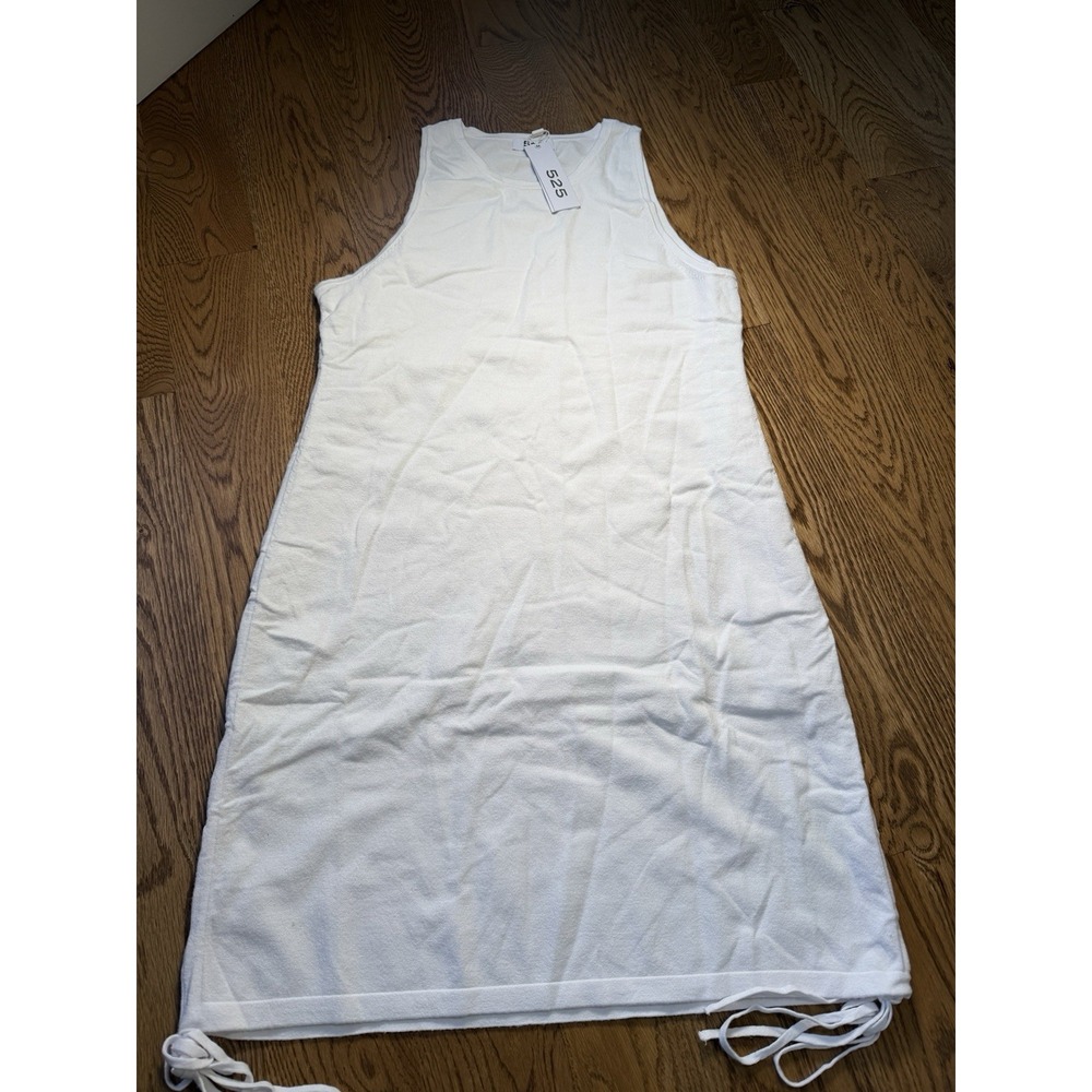 NWT 525 America Revolve Bodycon Knit Sleeveless Dress S White Drawstring
